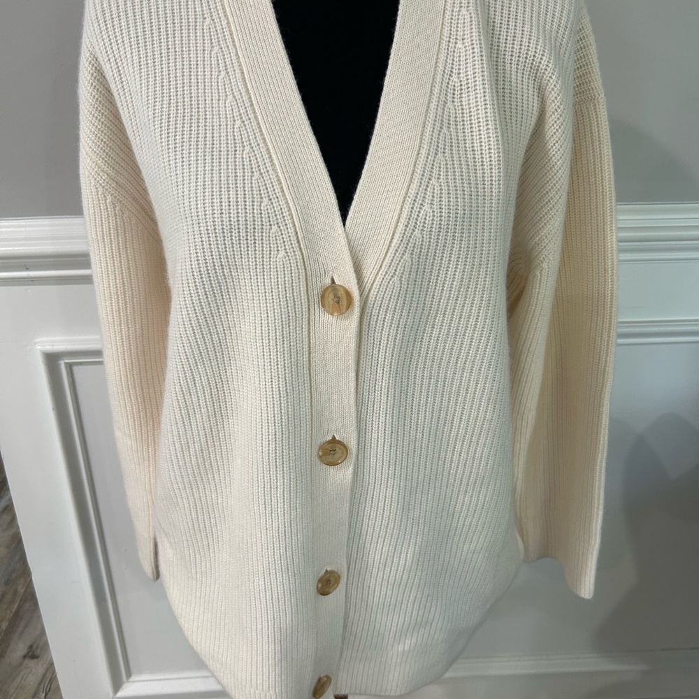 Mongolian Cashmere Oversized Boyfriend Cardigan Sweater Size Small